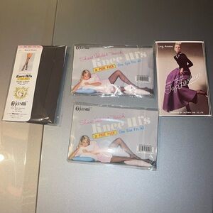 4 pack vintage dead stock knee high new in package assorted stockings one size